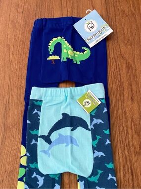 Doodle Pants Navy & Teal Dinosaur and Dolphin Toddler Leggings Set
